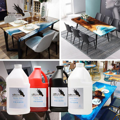 Deux parts de résine époxyde claire pour le bois liquide de résine époxyde de partie supérieure du comptoir d'espace libre époxyde de Diy