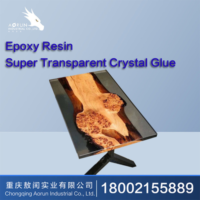 Colle de Crystal Clear Epoxy Resin Table Art Hardener Wood ab