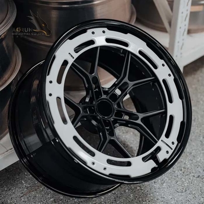 La lèvre polie en bronze balayée concave profonde superbe adaptée aux besoins du client de 2 morceaux a forgé des roues