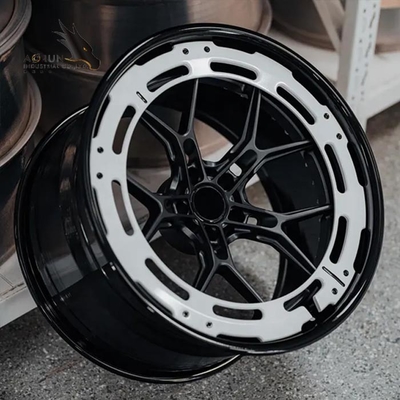 Monoblock de luxe adapté aux besoins du client 2 morceaux 3 morceaux a forgé des roues d'alliage pour les voitures de course forgées à extrémité élevé de roues